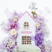 Artprint with Preserved Flowers-Home Sweet Home-Lilac Purple-Classic Square ( 25 x 25 cm )-Completed Piece-Love Limzy Co.