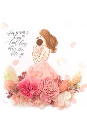 Artprint with Preserved Flowers-Mother's Hug-Petite A5 ( 18 x 24 cm )-Blush Pink-Completed Piece-Love Limzy Co.