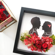 Artprint with Preserved Flowers-Vintage Couple Silhouette Portrait-Love Limzy Co.