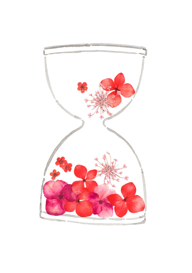 Artprint with Pressed Flower-Flower Hourglass-Love Limzy Co.