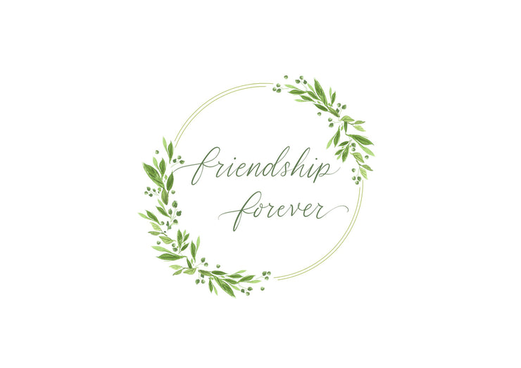 Greeting Card-Leaf Wreath Friendship-Love Limzy Co.