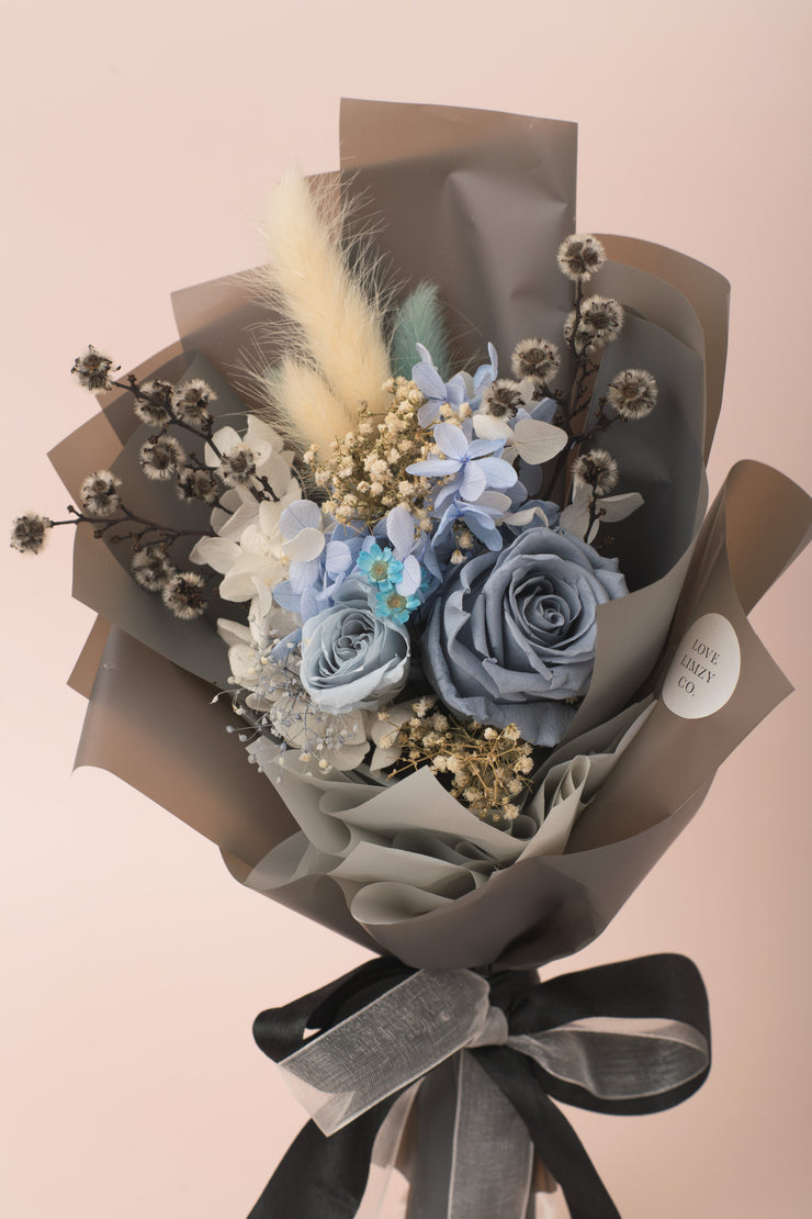 Preserved Dried Flower Bouquet-Misty Blue Bouquet-Love Limzy Co.