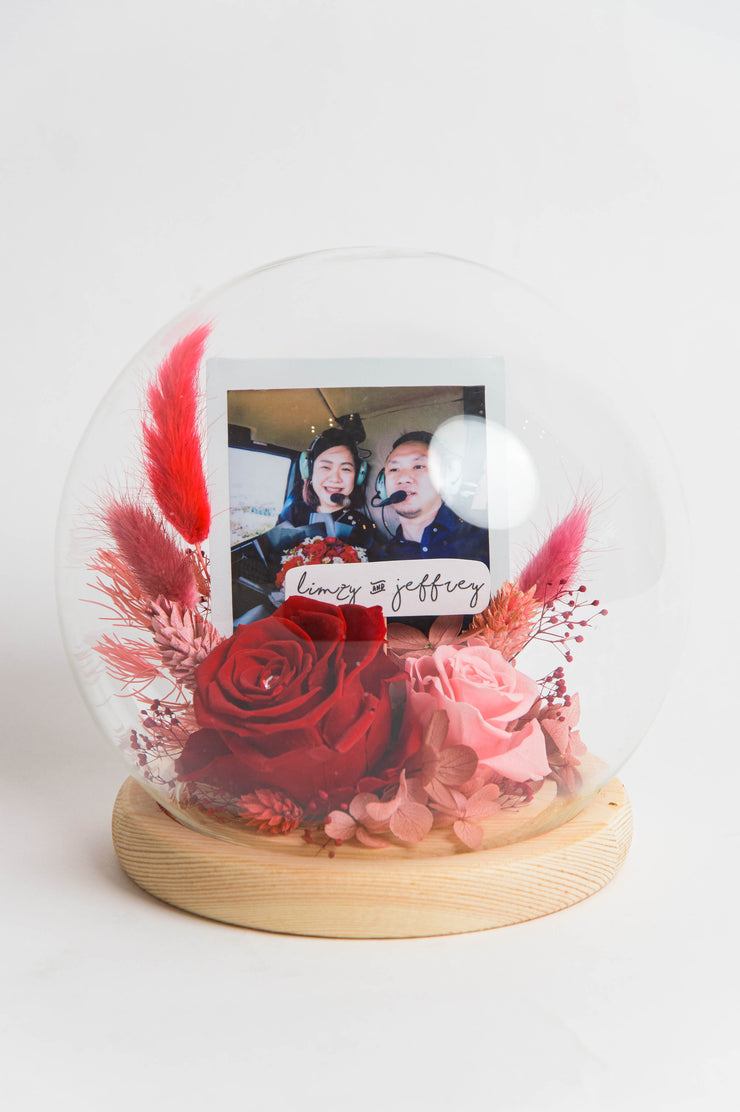 One in a Million Photo Glass Dome - Rose Red
