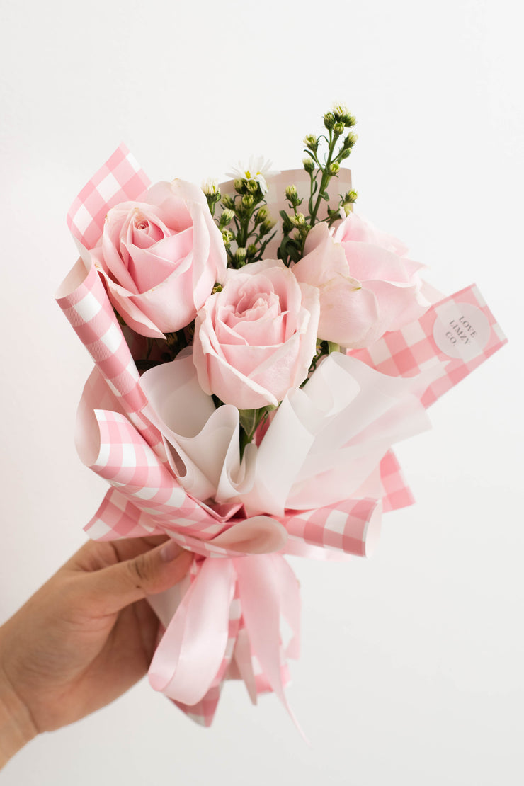Petite Pink Fresh Rose Bouquet