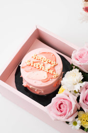 Spring Pink Birthday Cake Fresh Flower Gift Box