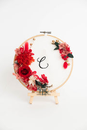 Garden of Hoop Personalised Embroidery with Preserved Flowers