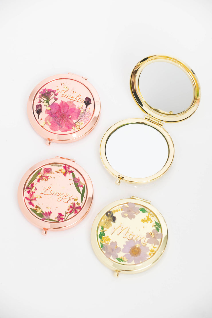 Cherry Blossom Resin Compact Mirror
