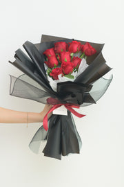 Classy Red Rose Fresh Bouquet