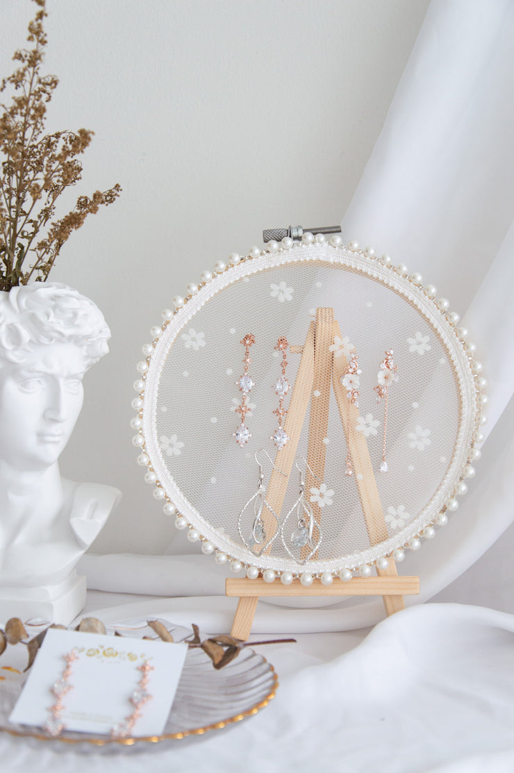 Lily Lace Embroidery Earring Display