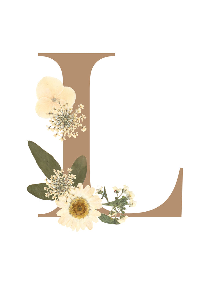 Floral Alphabet - Sandy Beige