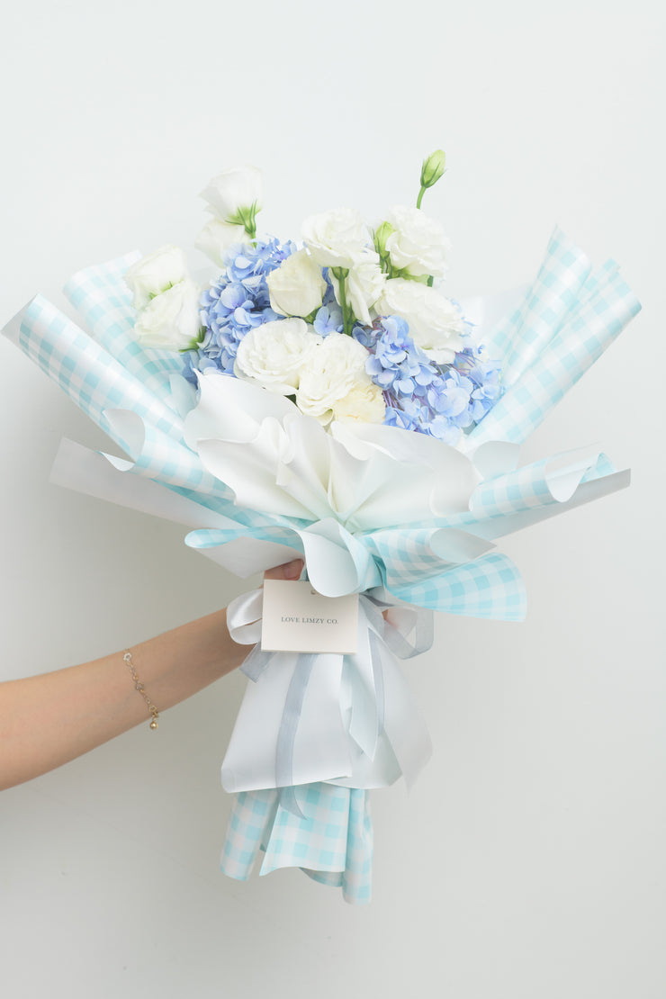 Pastel Love Bouquet - Gingham Blue