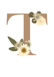 Floral Alphabet - Sandy Beige