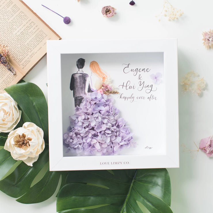 Artprint with Preserved Flowers-Backview Couple-Love Limzy Co.