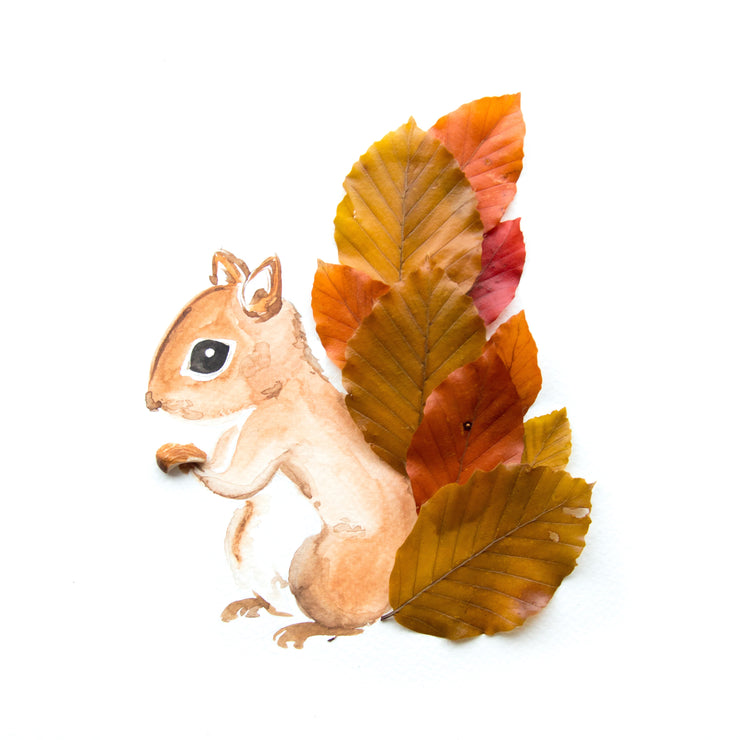 Artprint with Preserved Flowers-Cheeky Squirrel-Love Limzy Co.