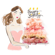 Artprint with Preserved Flowers-Cheerful Birthday Girl-Classic Square ( 25 x 25 cm )-Completed Piece-Love Limzy Co.
