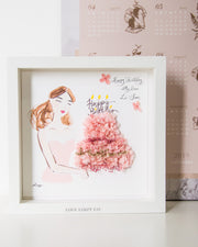 Artprint with Preserved Flowers-Cheerful Birthday Girl-Love Limzy Co.