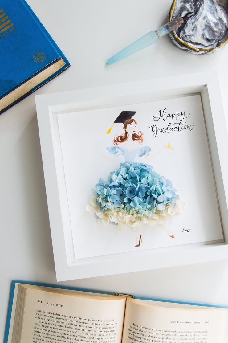 Artprint with Preserved Flowers-Dancing Graduation Girl-Love Limzy Co.