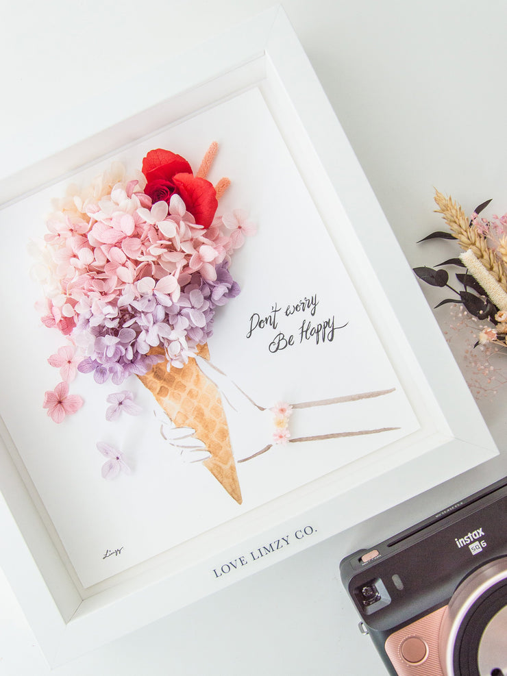 Artprint with Preserved Flowers-Don&