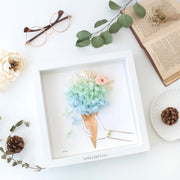 Artprint with Preserved Flowers-Don't Worry Eat Ice Cream-Love Limzy Co.