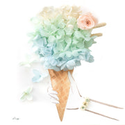 Artprint with Preserved Flowers-Don't Worry Eat Ice Cream-Mint Turquoise-Classic Square ( 25 x 25 cm )-Completed Piece-Love Limzy Co.