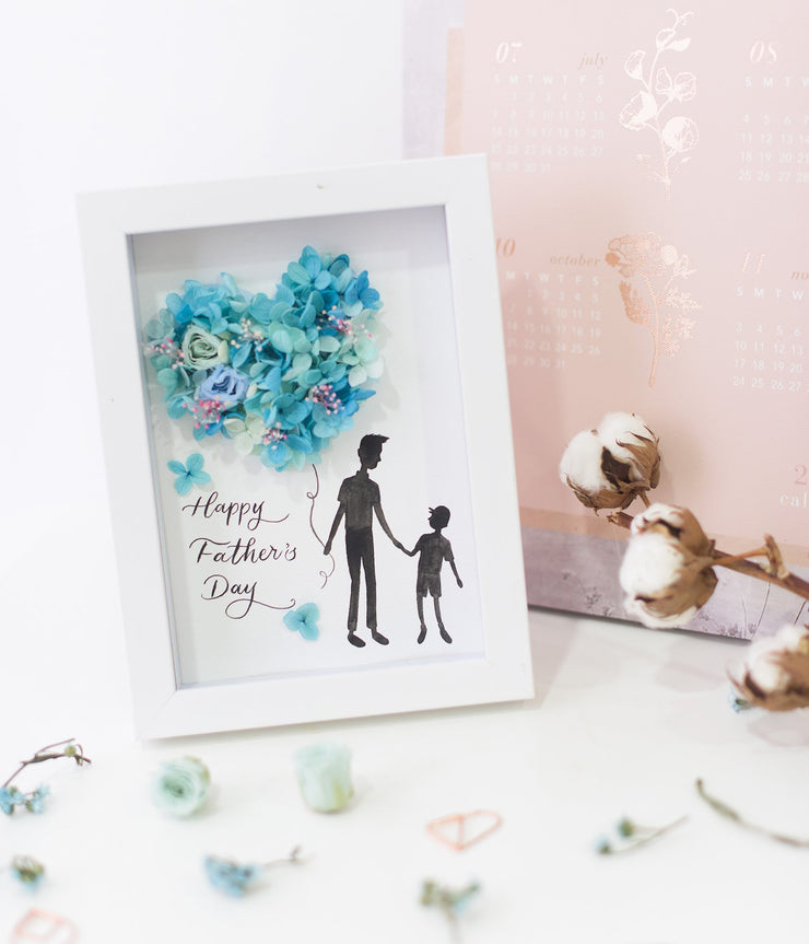 Artprint with Preserved Flowers-Father and Child-Love Limzy Co.
