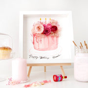 Artprint with Preserved Flowers-Flora Birthday Cake-Love Limzy Co.
