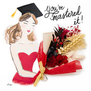 Artprint with Preserved Flowers-Graduation Bouquet Girl-Russian Red-Love Limzy Co.