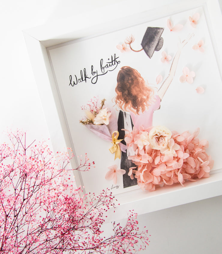 Artprint with Preserved Flowers-Graduation Girl-Love Limzy Co.