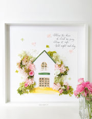 Artprint with Preserved Flowers-Home Sweet Home-Love Limzy Co.