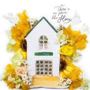 Artprint with Preserved Flowers-Home Sweet Home-Sunshine Yellow-Classic Square ( 25 x 25 cm )-Completed Piece-Love Limzy Co.