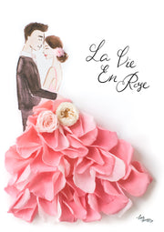 Artprint with Preserved Flowers-La Vie En Rose Couple-Pink-Petite A5 ( 18 x 24 cm )-Completed Piece-Love Limzy Co.