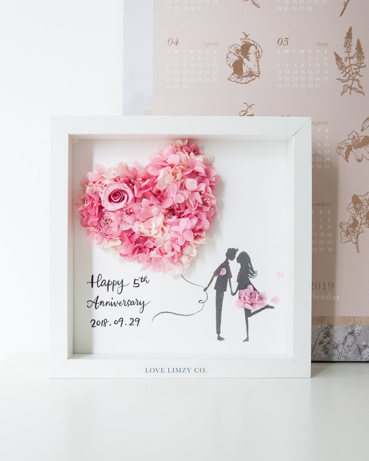 Artprint with Preserved Flowers-My Heart My Valentine-Love Limzy Co.