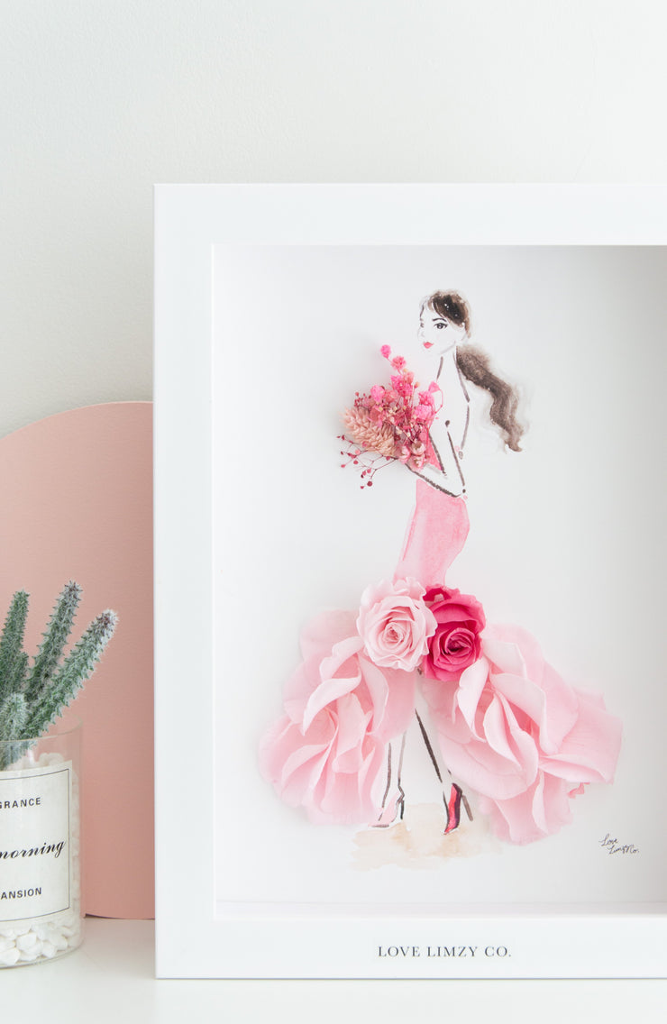 Artprint with Preserved Flowers-Rosie Mermaid Gown-Love Limzy Co.