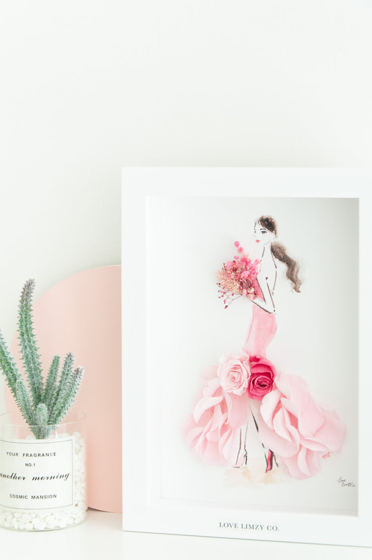 Artprint with Preserved Flowers-Rosie Mermaid Gown-Love Limzy Co.