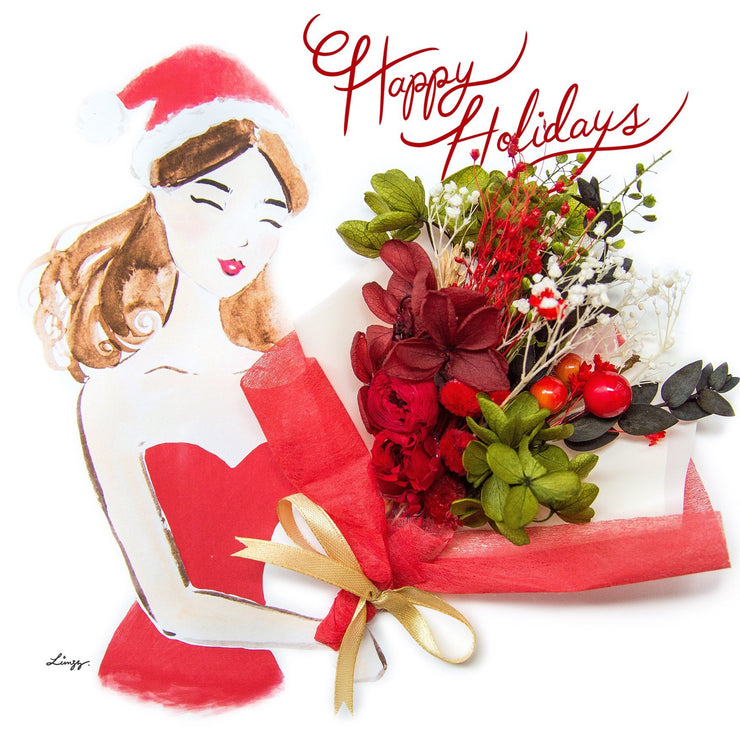 Artprint with Preserved Flowers-Santa Baby-Love Limzy Co.