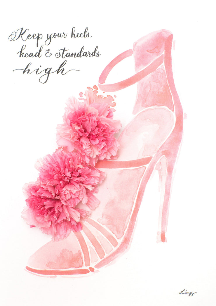 Artprint with Preserved Flowers-Stella Strap Heels-Petite A5 ( 18 x 24 cm )-Completed Piece-Love Limzy Co.