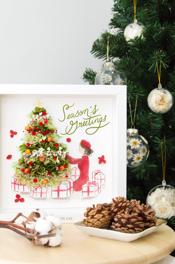 Artprint with Preserved Flowers-Under the Christmas Tree-Love Limzy Co.