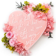 Artprint with Preserved Flowers-Words from My Heart-Peach Pink-Classic Square ( 25 x 25 cm )-Completed Piece-Love Limzy Co.