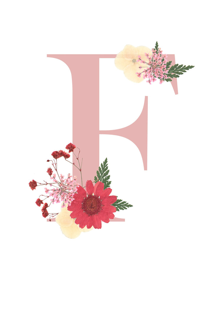 Artprint with Pressed Flower-Flower Alphabet Letter-Love Limzy Co.