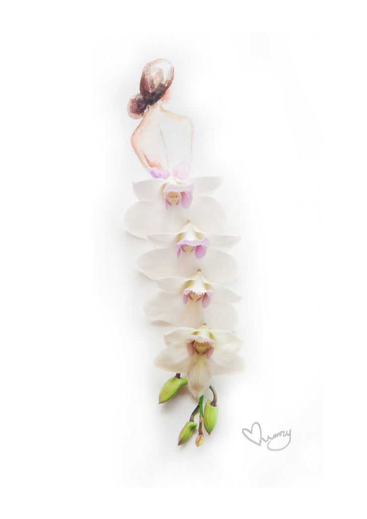 Digital Artprint-White Orchid Gown-Love Limzy Co.