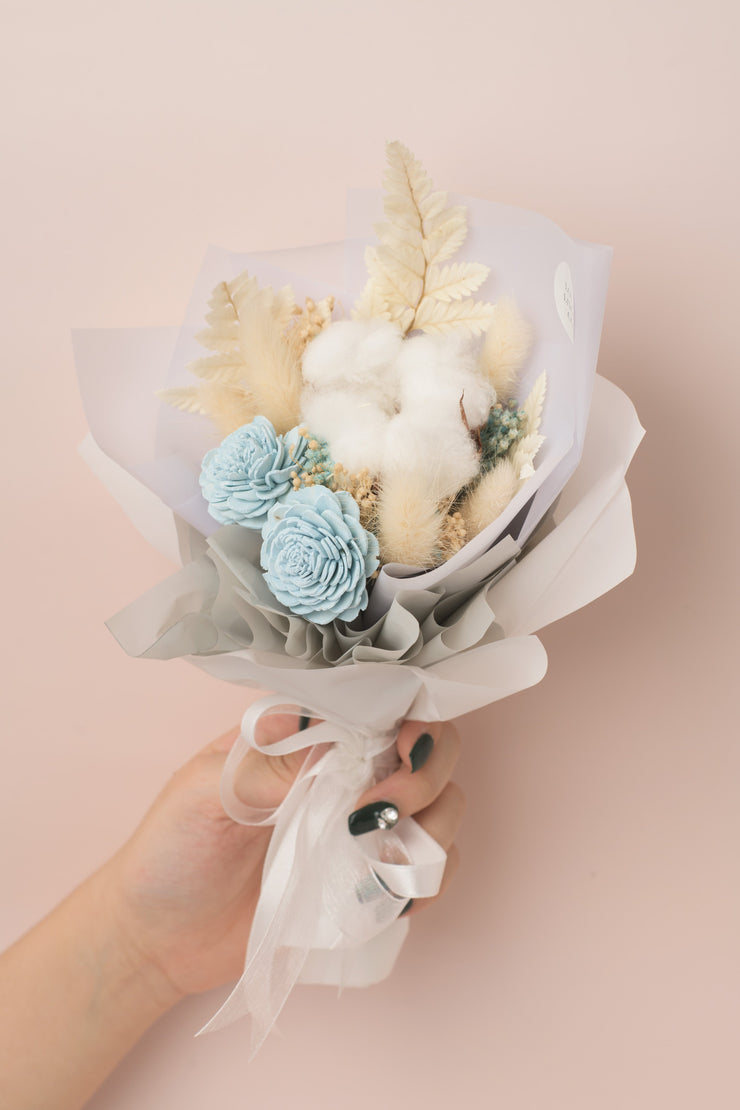 Preserved Dried Flower Bouquet-Endearing Sola - Sea Blue-Love Limzy Co.