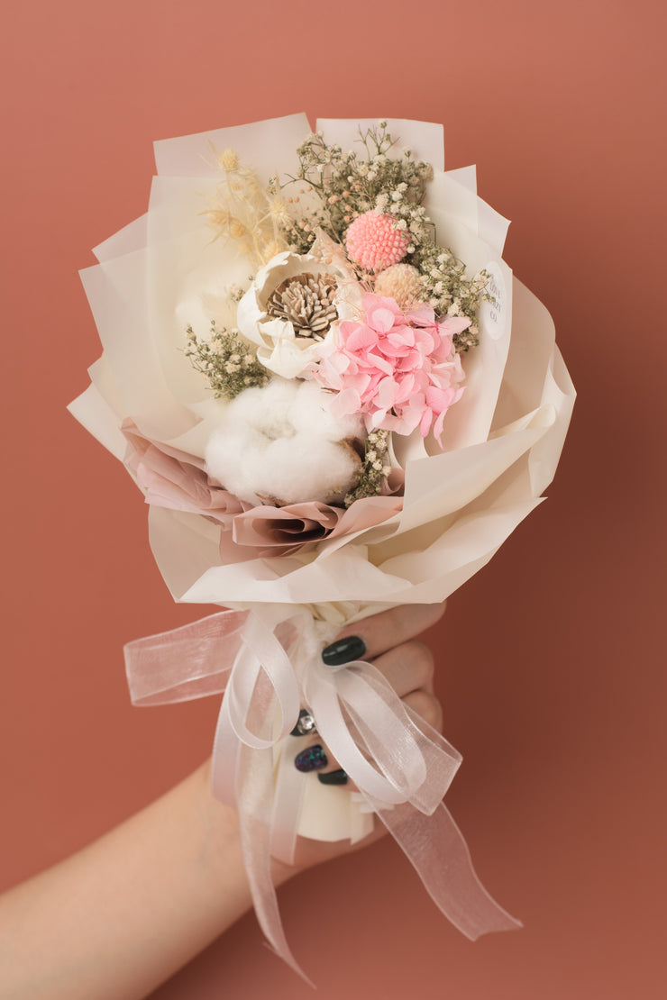 Preserved Dried Flower Bouquet-Sola Peony - Mellow Cream-Love Limzy Co.